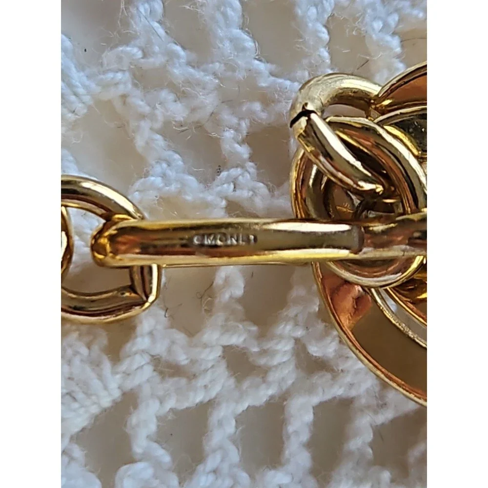Vintage Monet Gold Tone Double Curb Link Chain Adjustable Hook Necklace 21